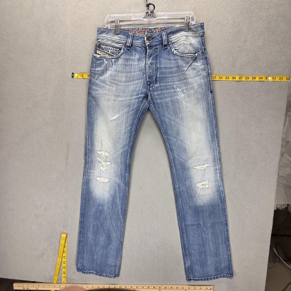 Diesel Jeans Mens 30x32 Blue Safado Regular Slim Straight Button Fly Italy 0074F